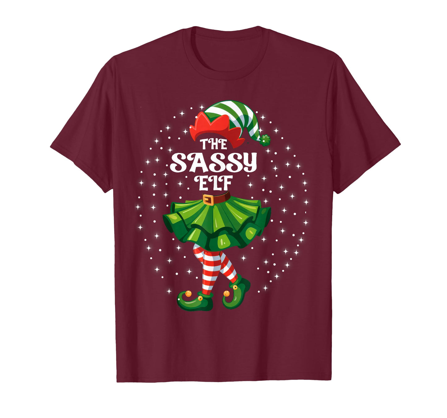 The Sassy Elf Xmas Family Matching Mom Women Girls T-Shirt
