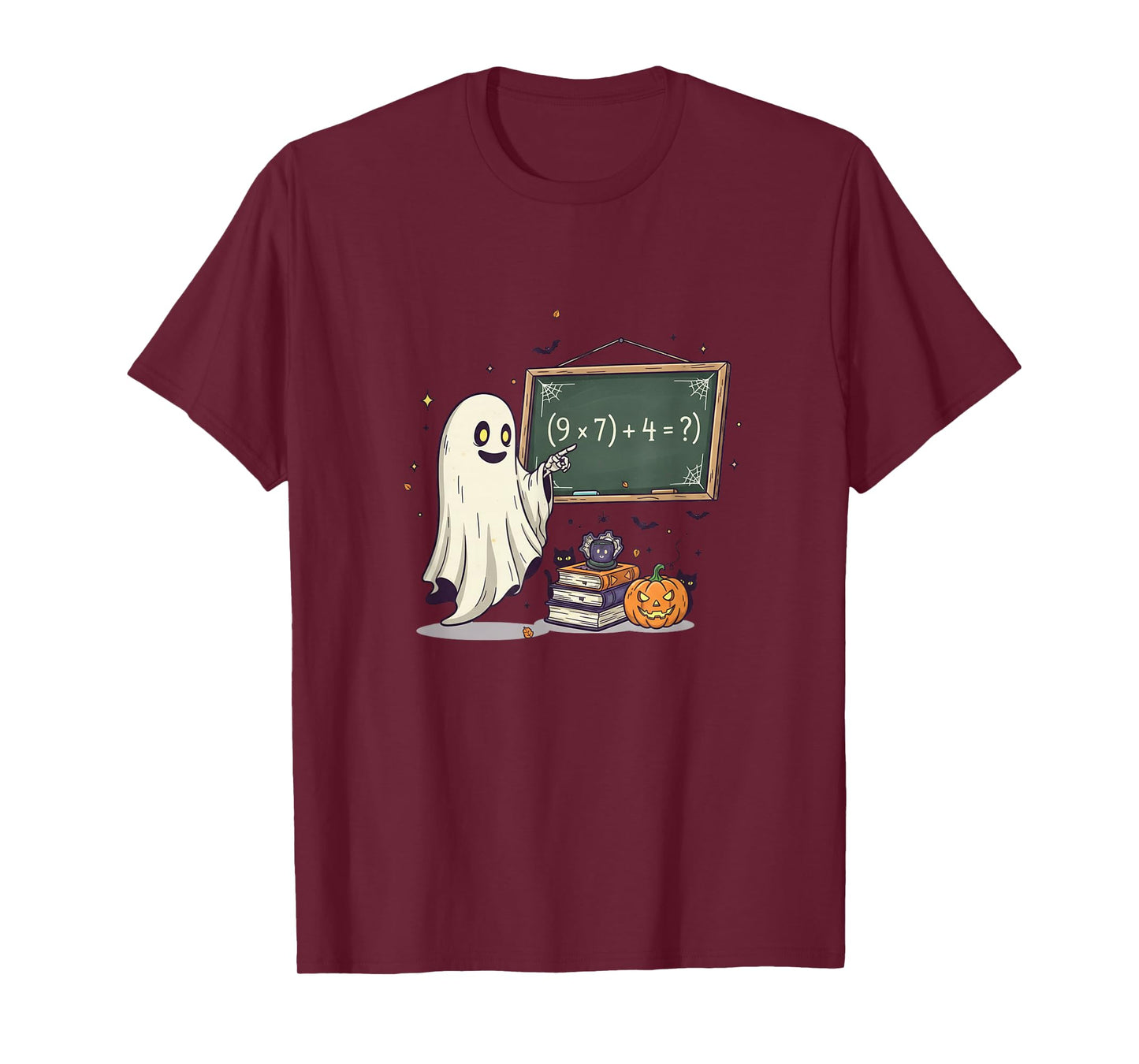 67 Teacher Halloween Ghost Six Seven Meme Math Joke T-Shirt