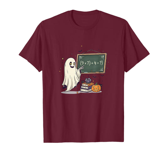 67 Teacher Halloween Ghost Six Seven Meme Math Joke T-Shirt