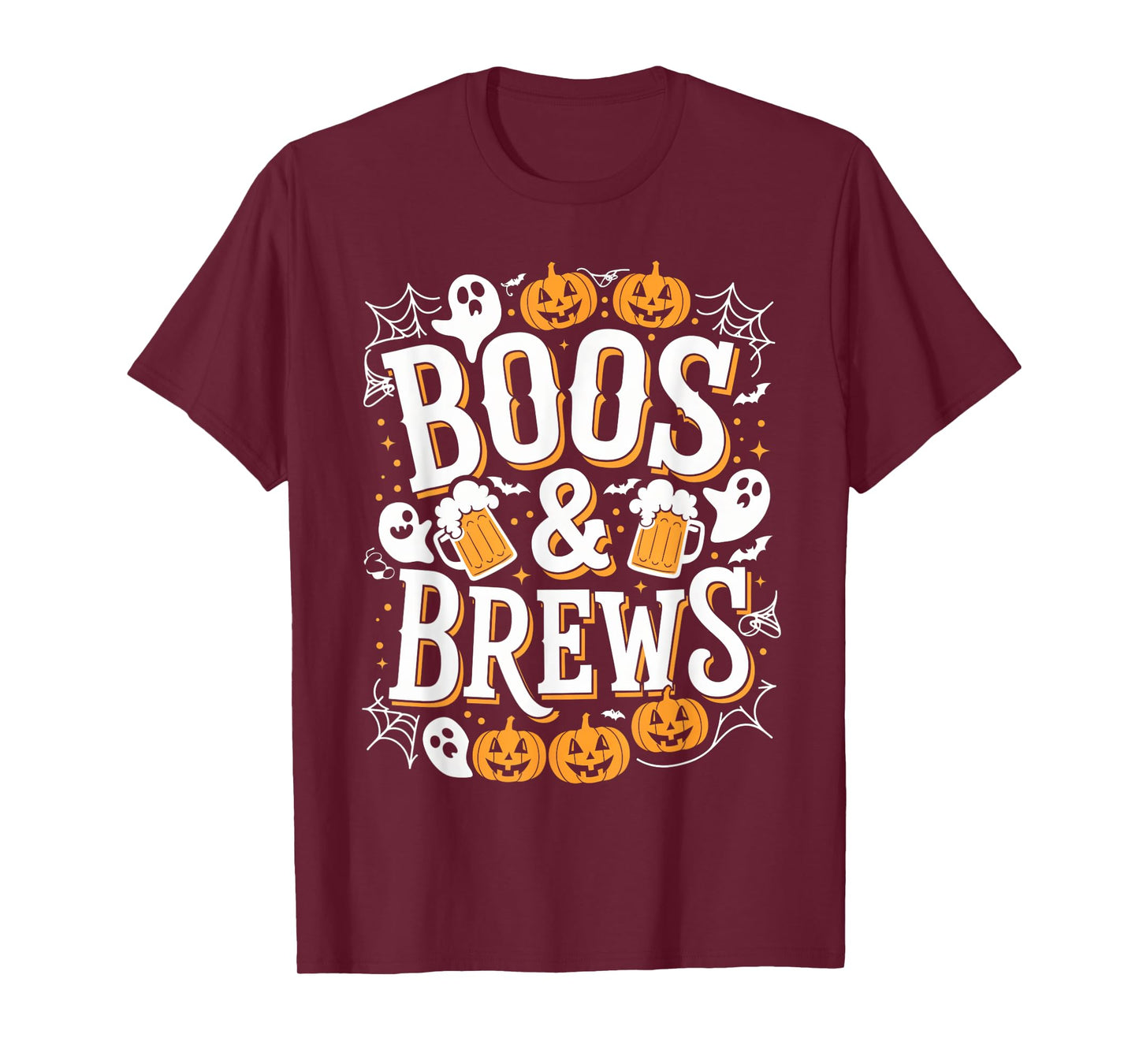 Boos & Brews Halloween Party Beer & Ghost Scary Spooky T-Shirt
