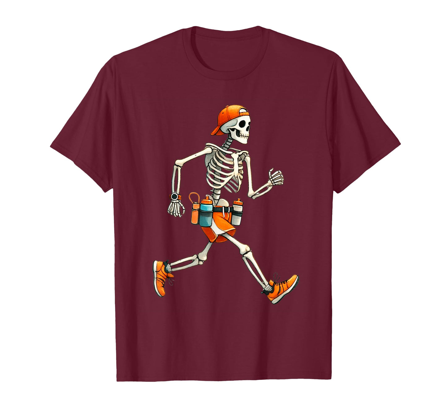 Skeleton Marathon Runner Halloween Costume Running Men Boys T-Shirt