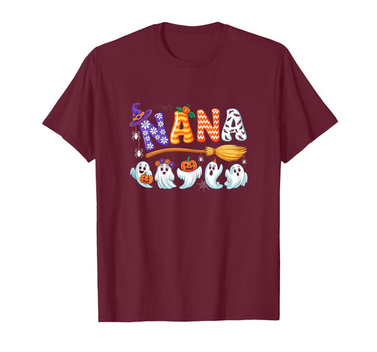 Nana Halloween Boo Ghost Horror Costume Funny Party T-Shirt