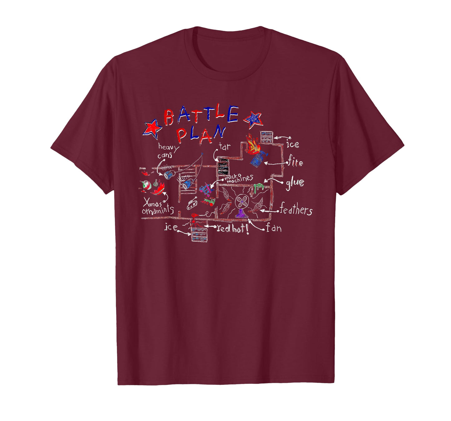Funny Battle Plan Christmas Home Kids Hand Dawn Alone Xmas T-Shirt