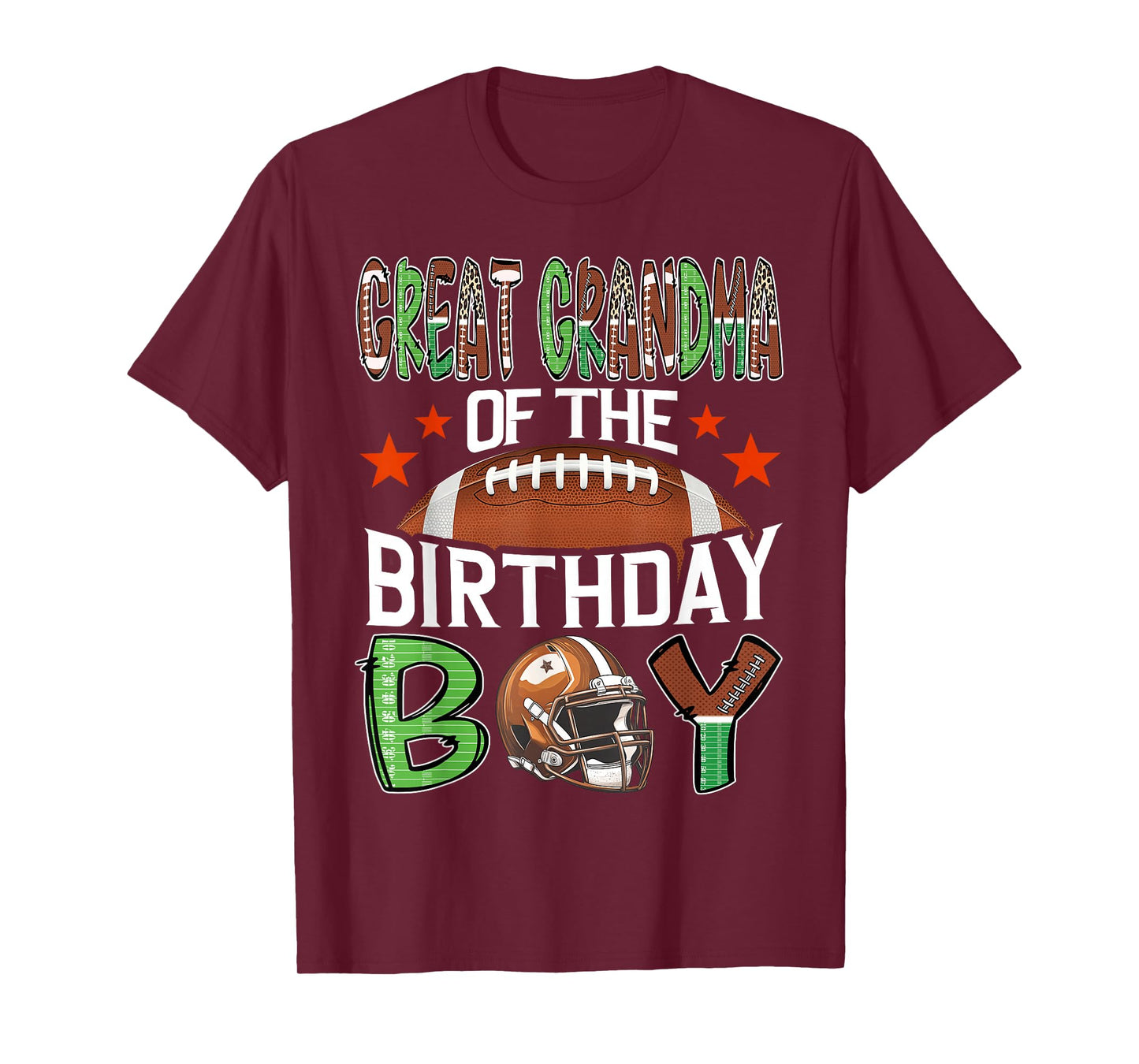 Great Grandma Of The Birthday Boy Game Day Football T-Shirt