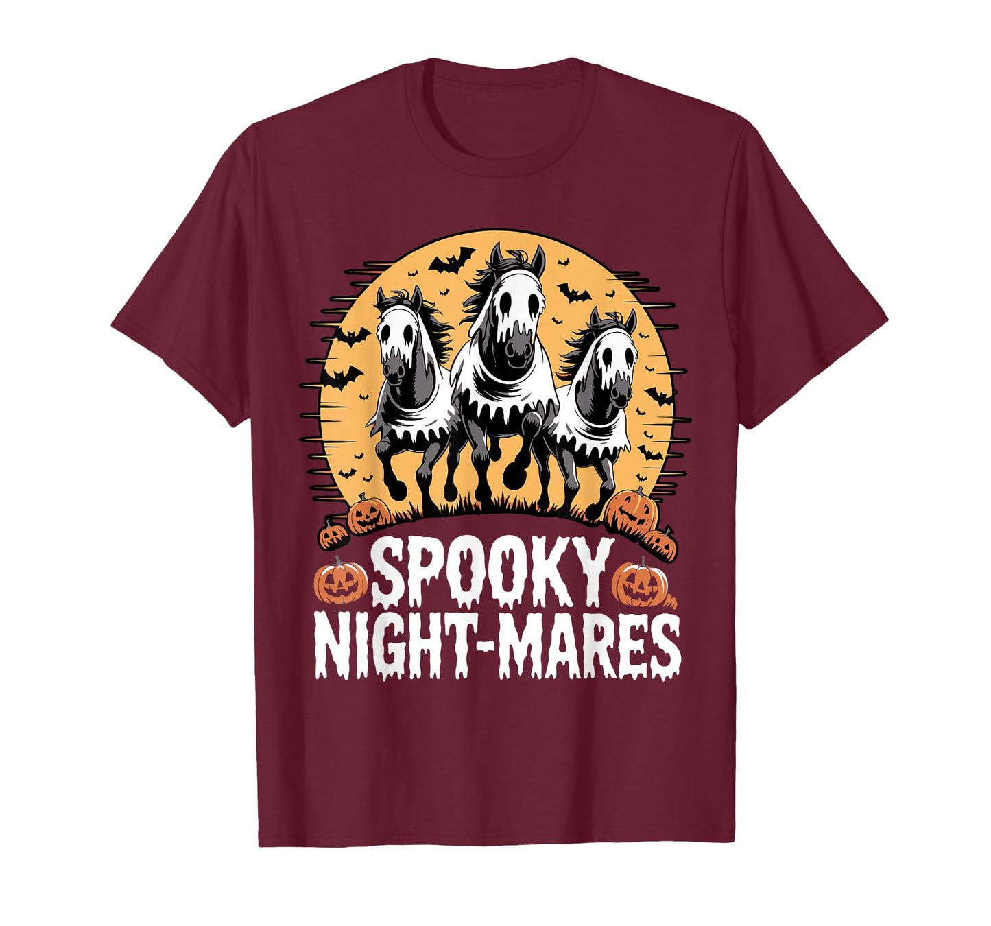 Spooky Night-Mares Halloween Ghost Horse Lover T-Shirt