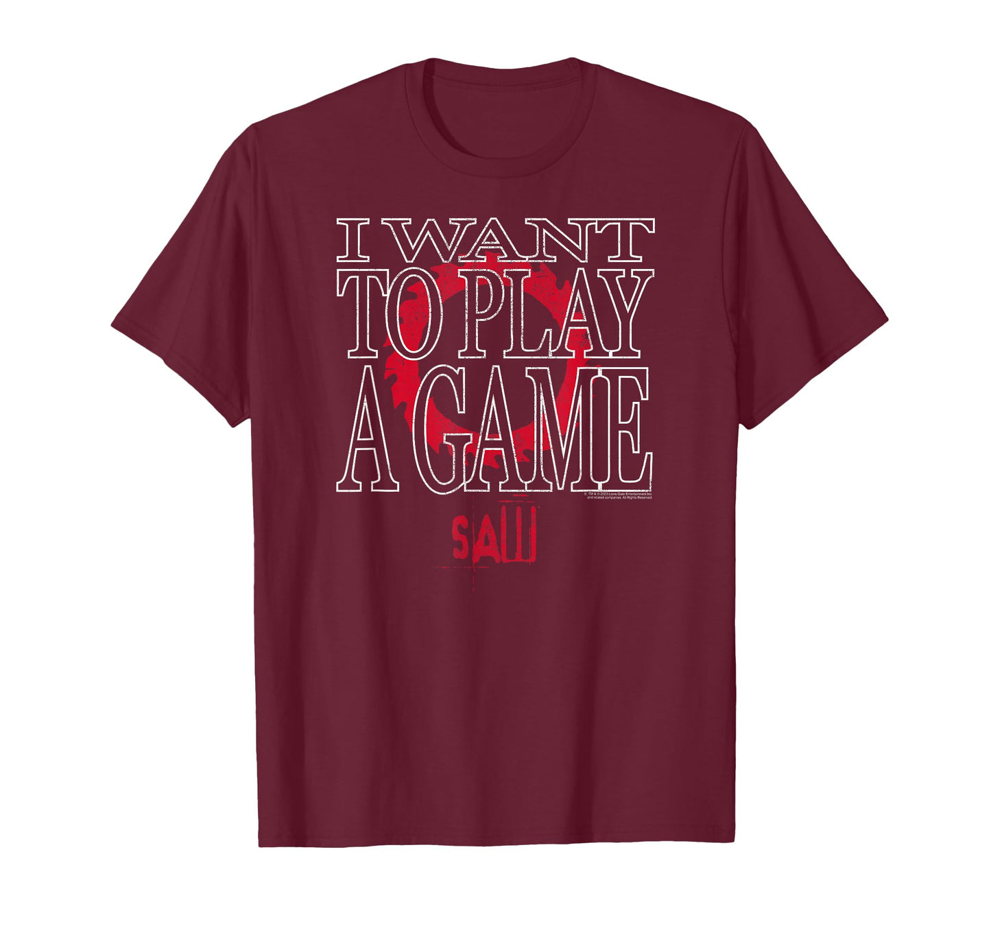 Saw I Want to Play a Game Saw Blade Horror Movie T-Shirt
