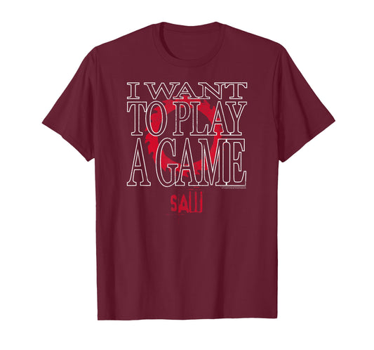 Saw I Want to Play a Game Saw Blade Horror Movie T-Shirt