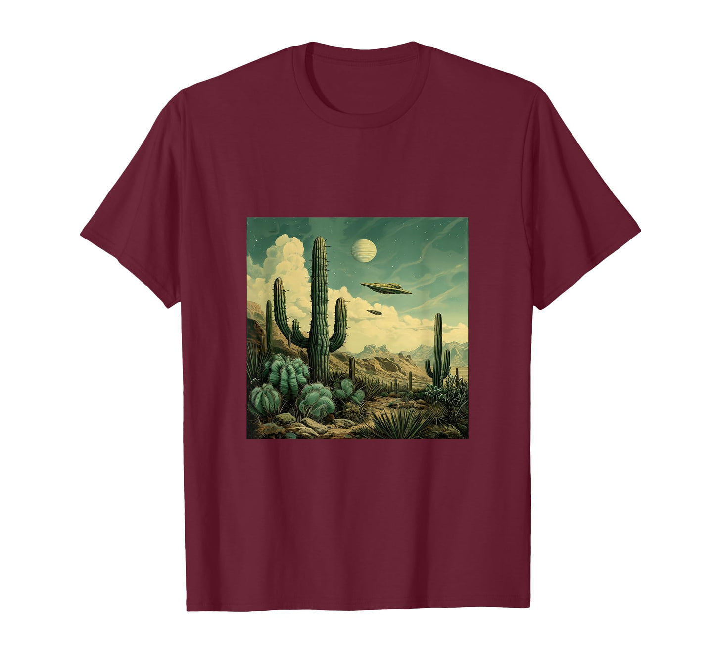 Flying Aliens UFO Cactus Desert T-Shirt