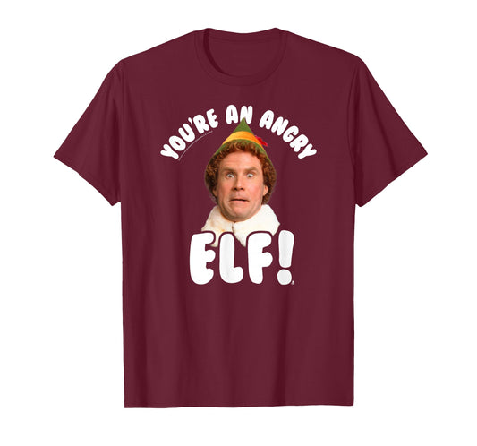 Elf You're an Angry Elf Funny Christmas Movie T-Shirt