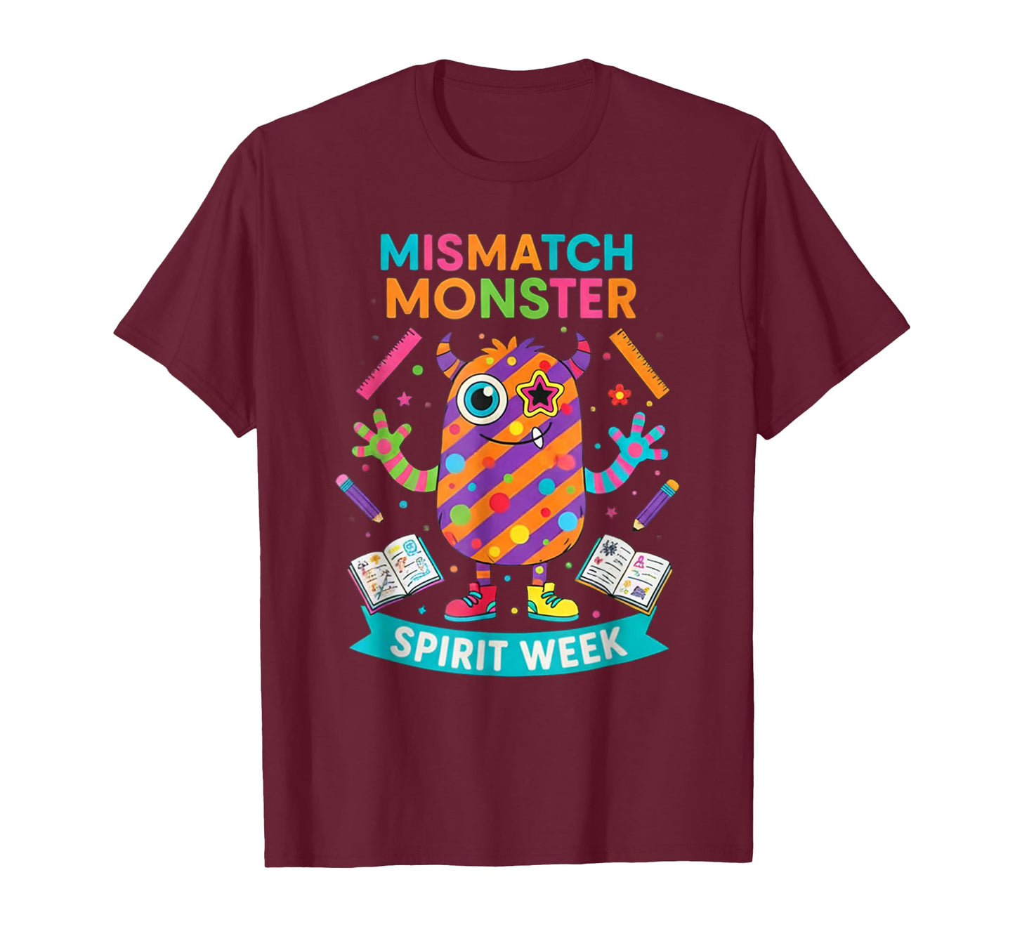 Wacky Monster Autumn Spirit Week Mismatch Day Design T-Shirt