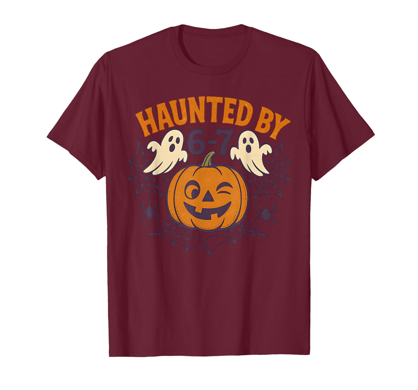 Haunted by 6-7 Retro Halloween 67 Ghost Pumpkin Funny Kids T-Shirt