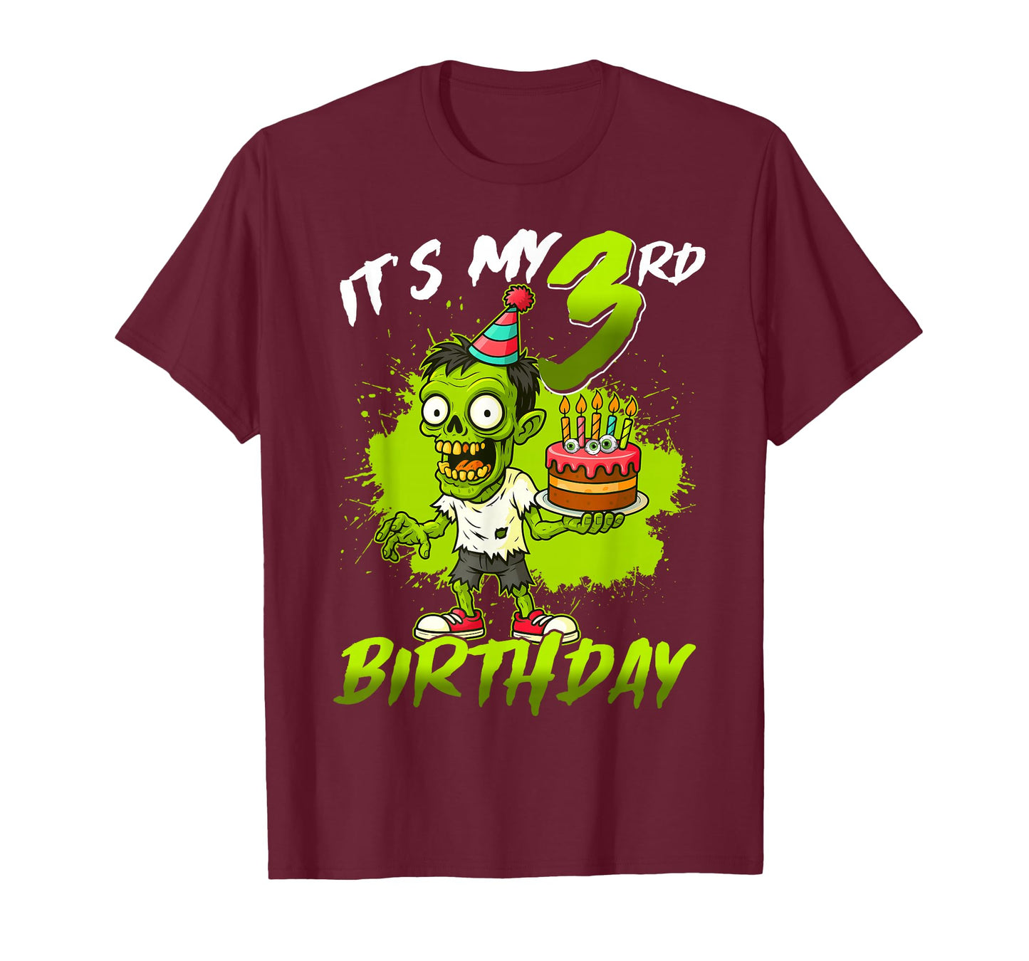 It's My 3rd Birthday Zombie 3 Years Old Happy Halloween Kids T-Shirt