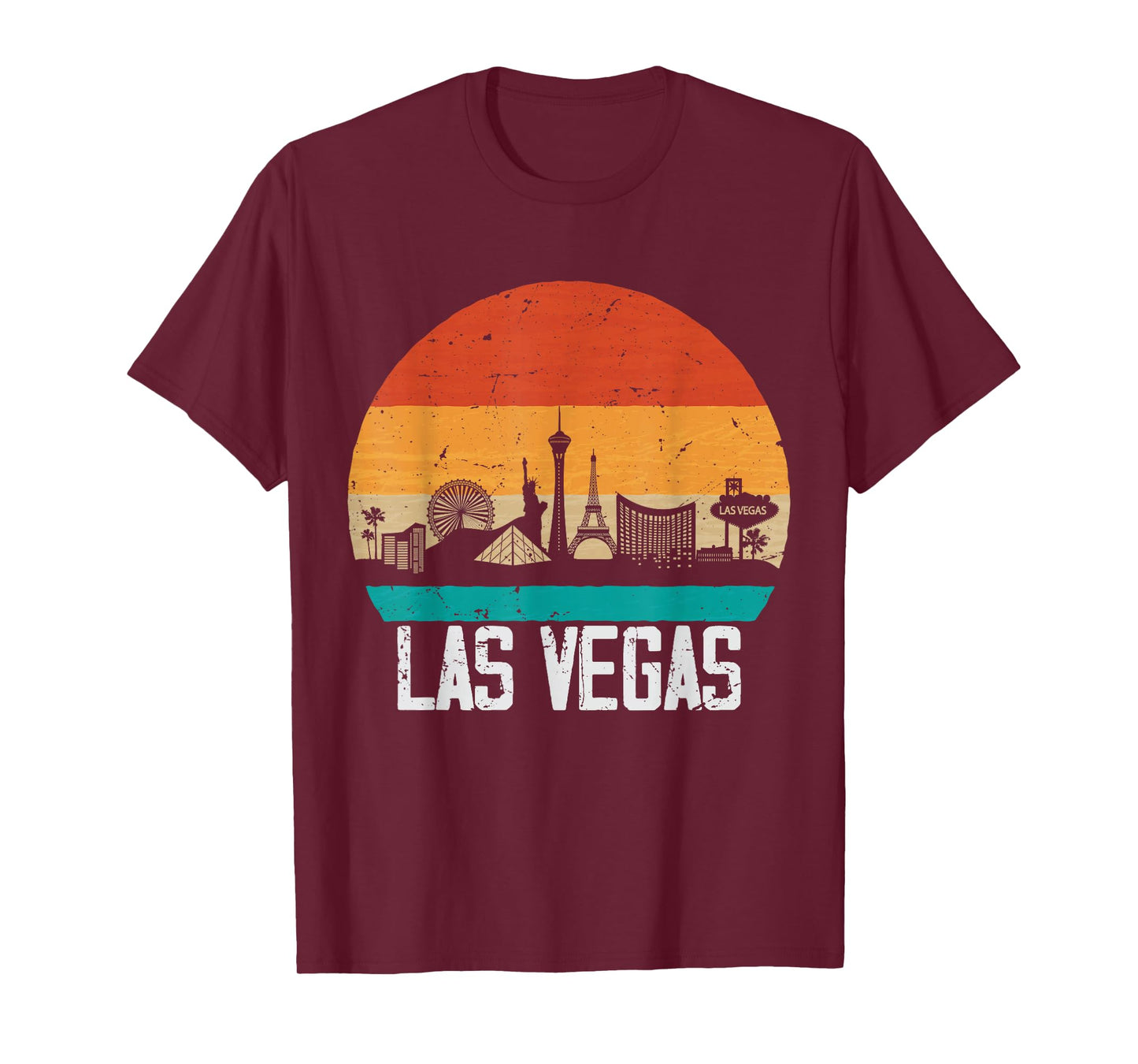 Las Vegas USA Retro Vintage Sunset Skyline Las Vegas T-Shirt