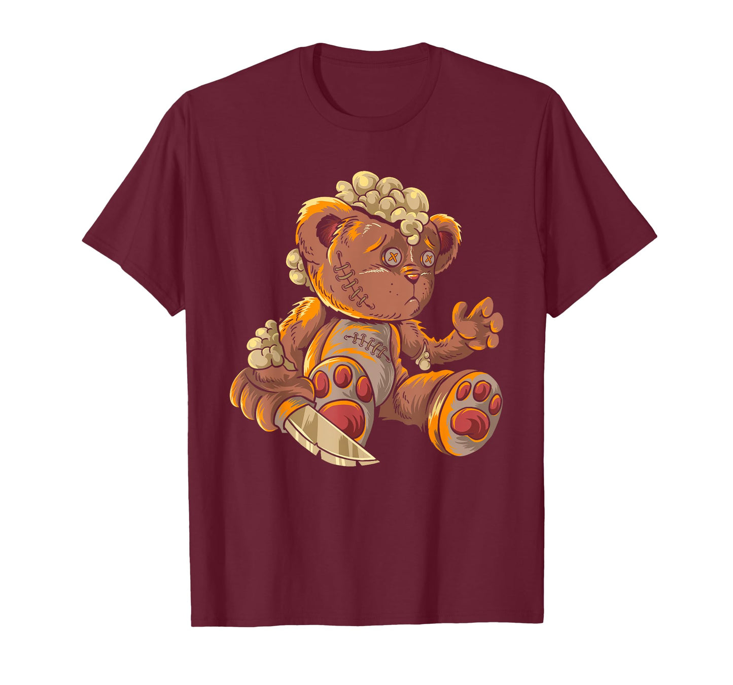 Killer Teddy Bear Lazy Halloween Costume Scary Monster T-Shirt