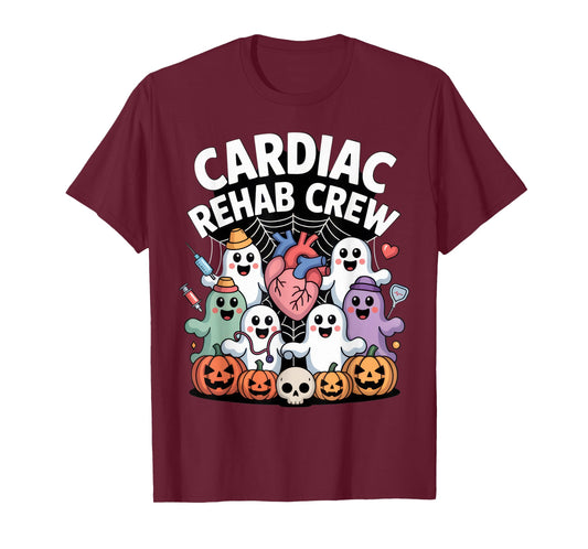 Cardiac Rehab Crew Cute Ghost Halloween Medical T-Shirt