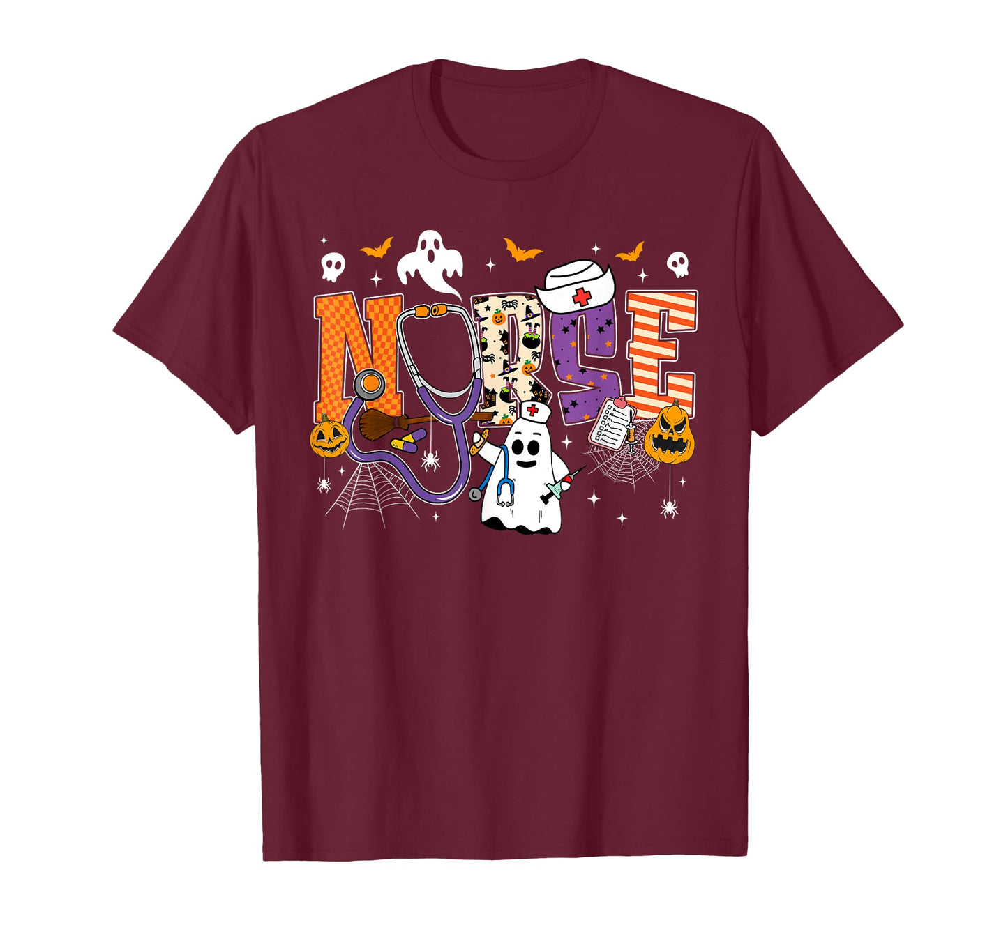 Nurse Halloween Ghost Crew Funny Scrub ER RN Nursing Student T-Shirt