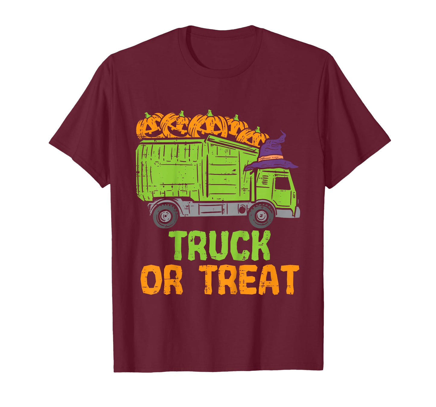 Kids Garbage Truck Pumpkins Toddler Baby Boys Halloween Kids T-Shirt