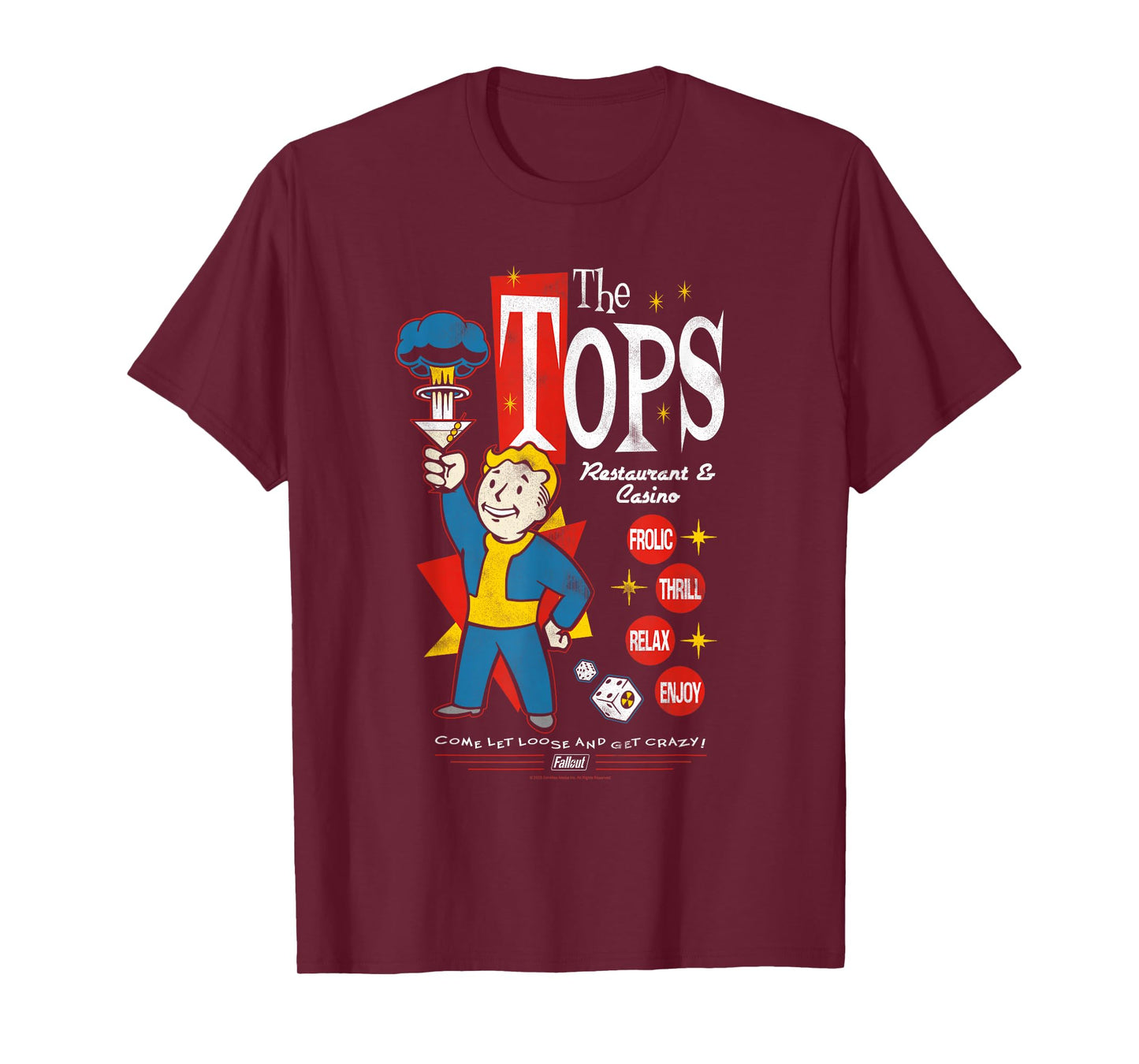 Fallout The Tops Casino New Vegas Retro Video Game T-Shirt