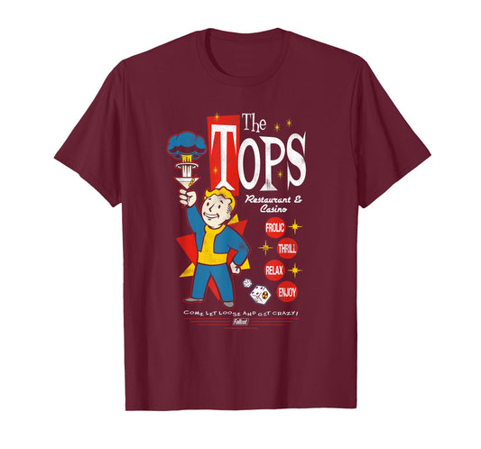 Fallout The Tops Casino New Vegas Retro Video Game T-Shirt