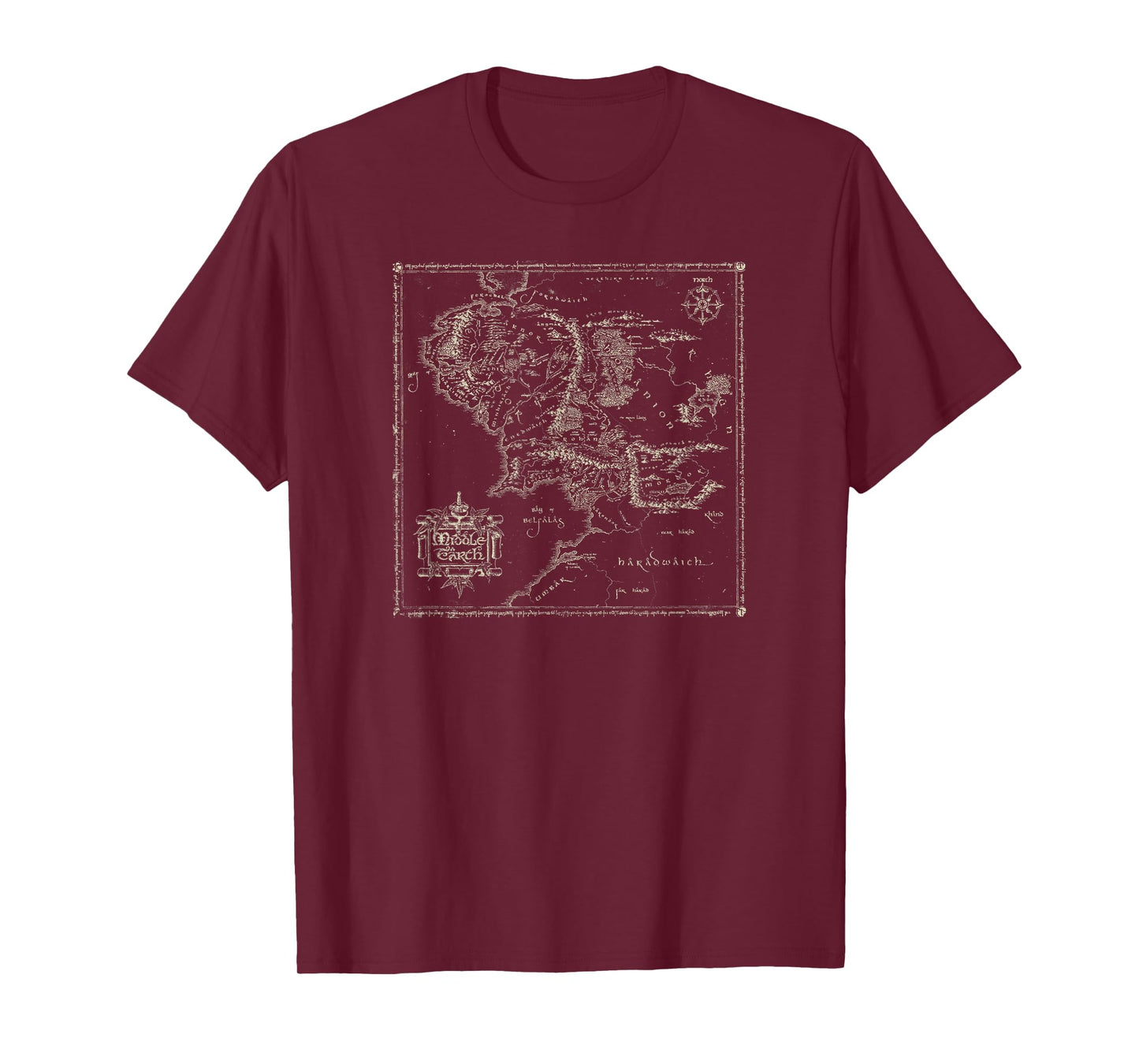 Lord of The Rings Map of Middle Earth T-Shirt