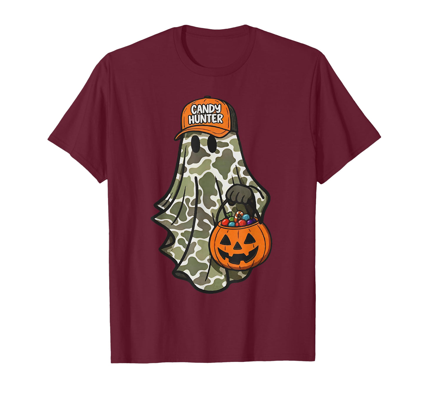 Halloween Camo Ghost Jack O Lantern Pumpkin for Kids Boys T-Shirt