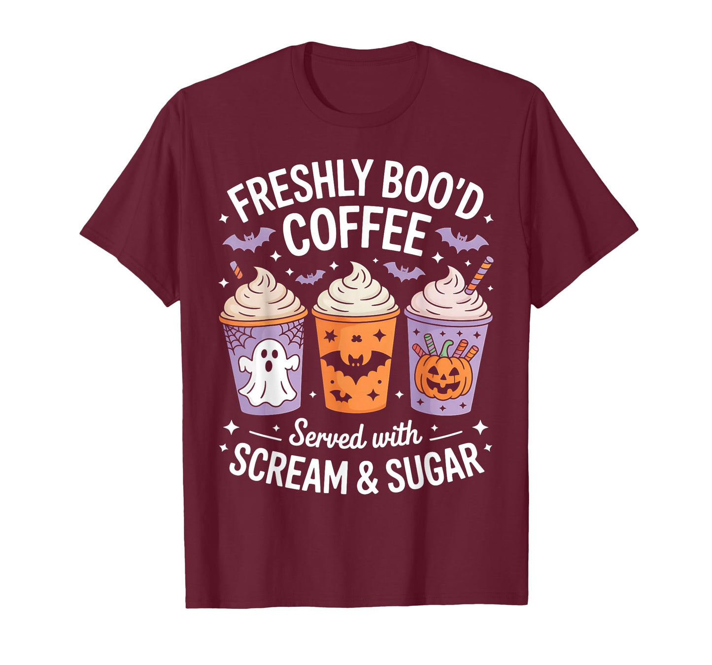Retro Freshly Boo'd Coffee Lovers Ghost Halloween T-Shirt