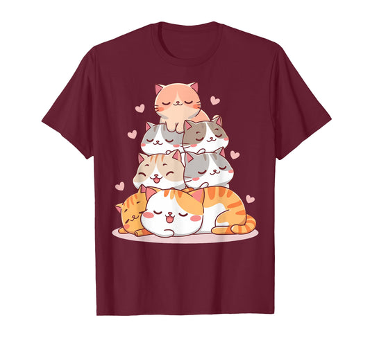 Cat Cute Kitty Anime Kawaii Gifts For Men Women Cat Lover T-Shirt