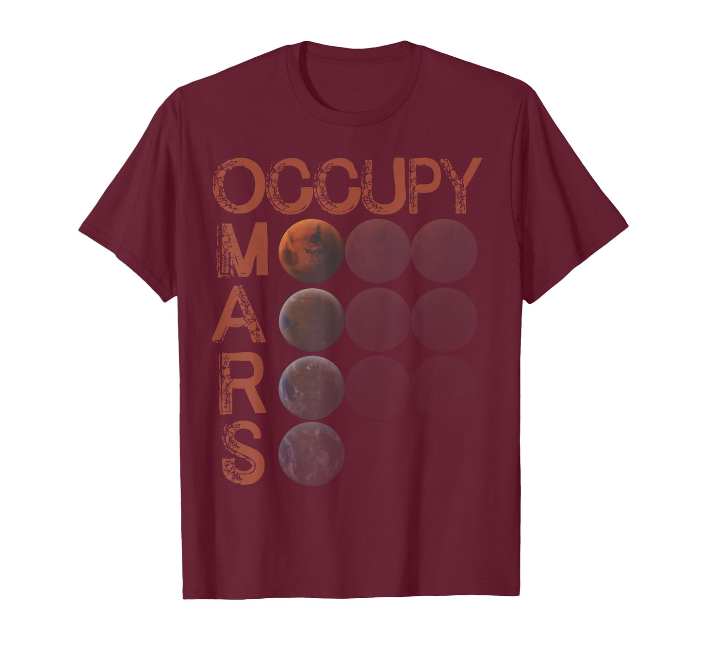 Occupy Mars Shirt Space Planet Science Vintage Astronomy T-Shirt