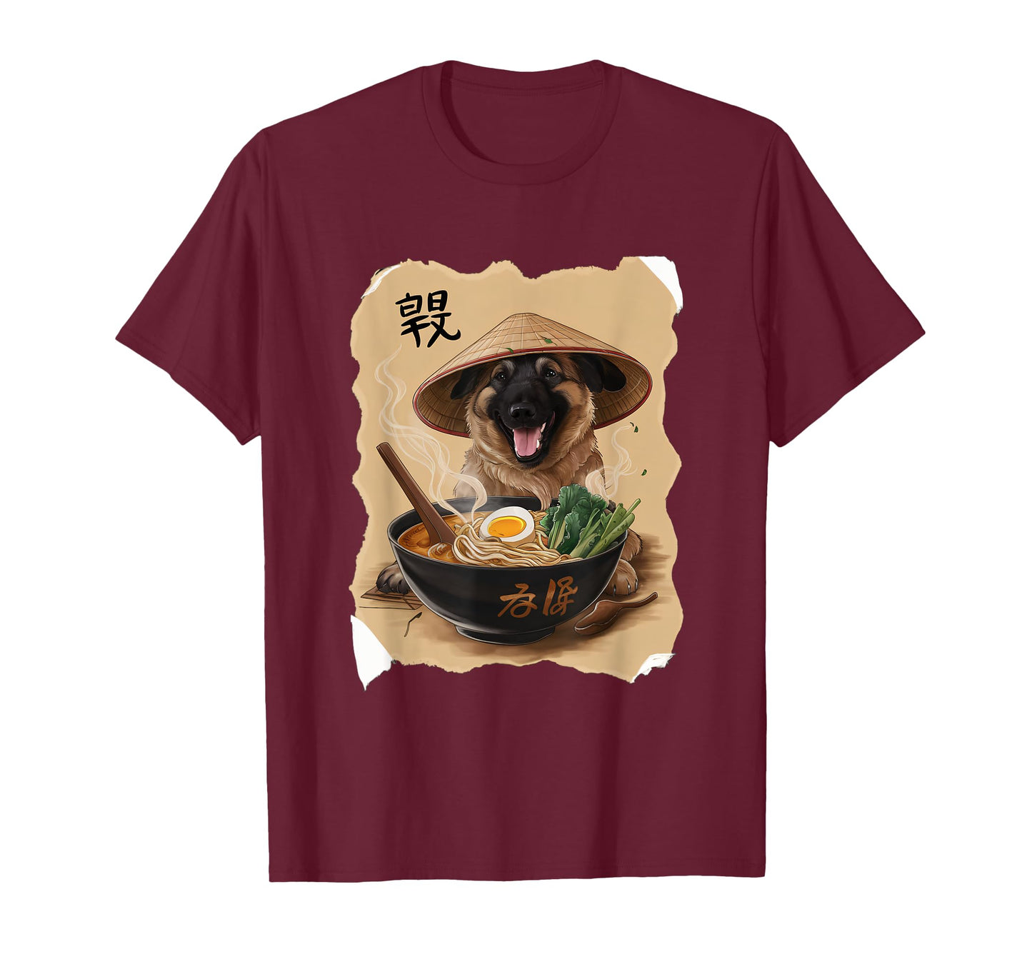 Men Woman Kawaii Eating Ramen Japanese Belgian Malinois T-Shirt