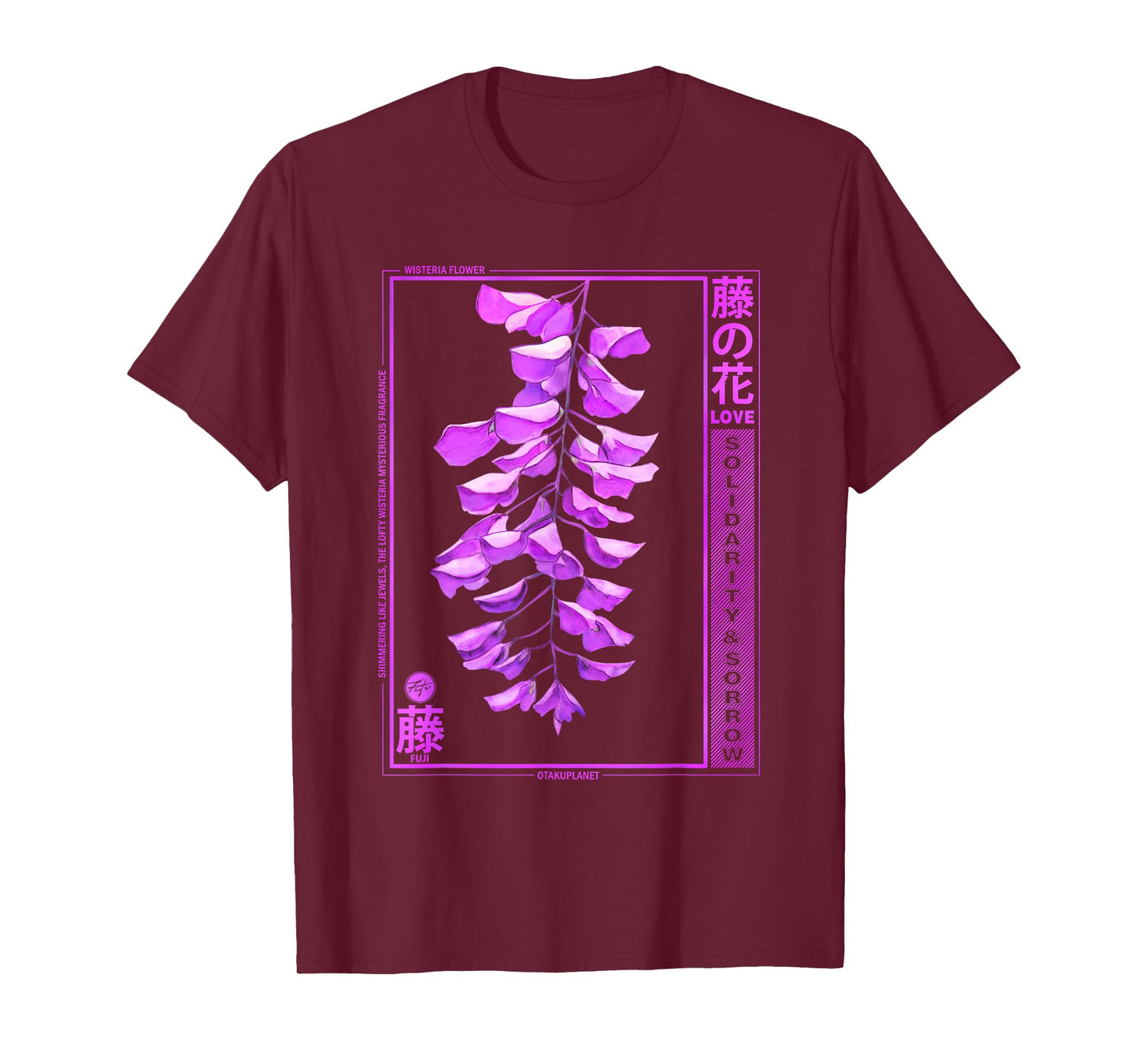 wisteria anime flower in japanese retro vaporwave aesthetic T-Shirt