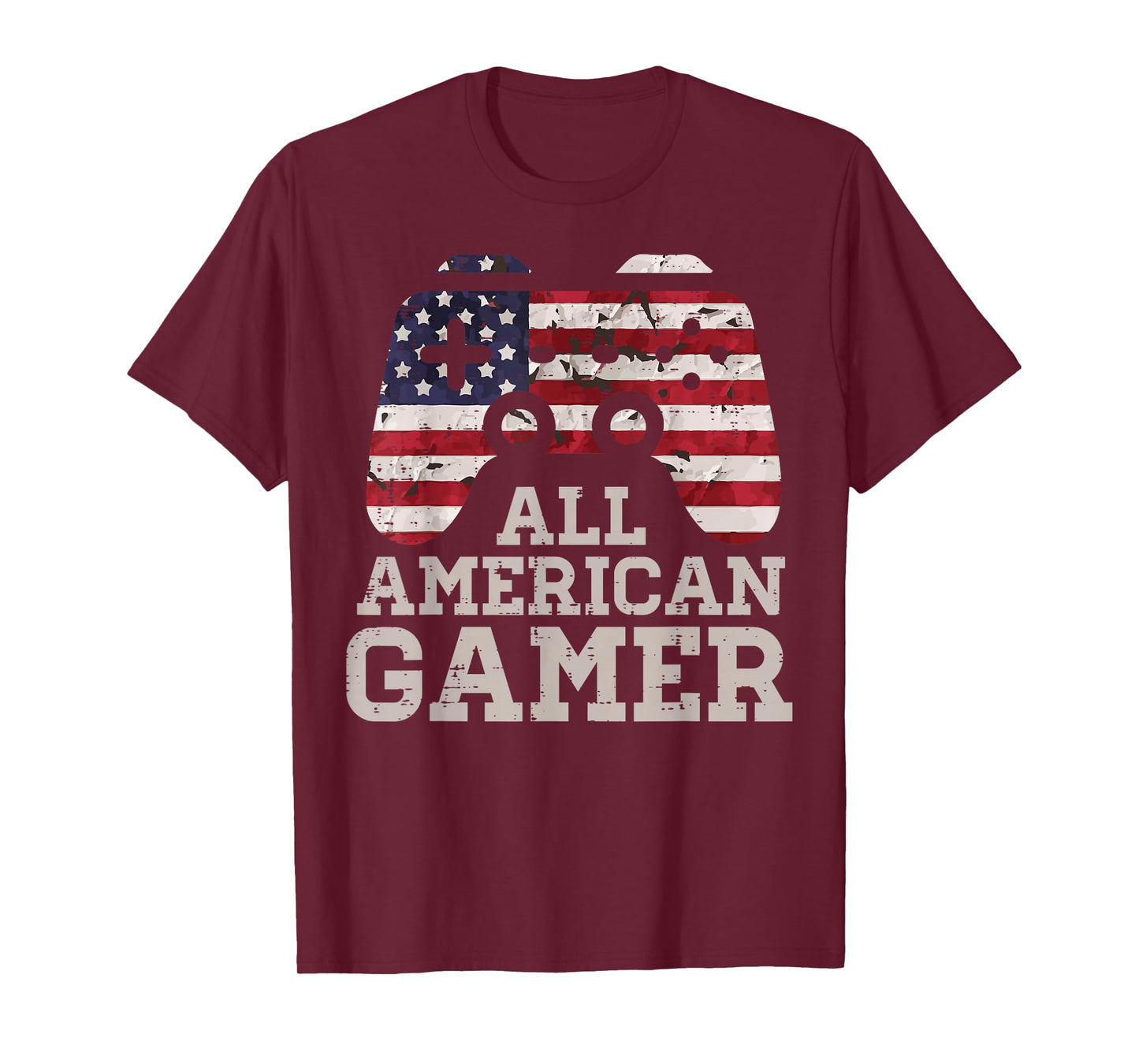 4th July All American Gamer Patriot Men Boys Kids Teen Youth T-Shirt