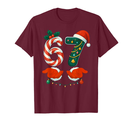 67 Six Seven 6 7 Meme Custome Couple Christmas Matching T-Shirt