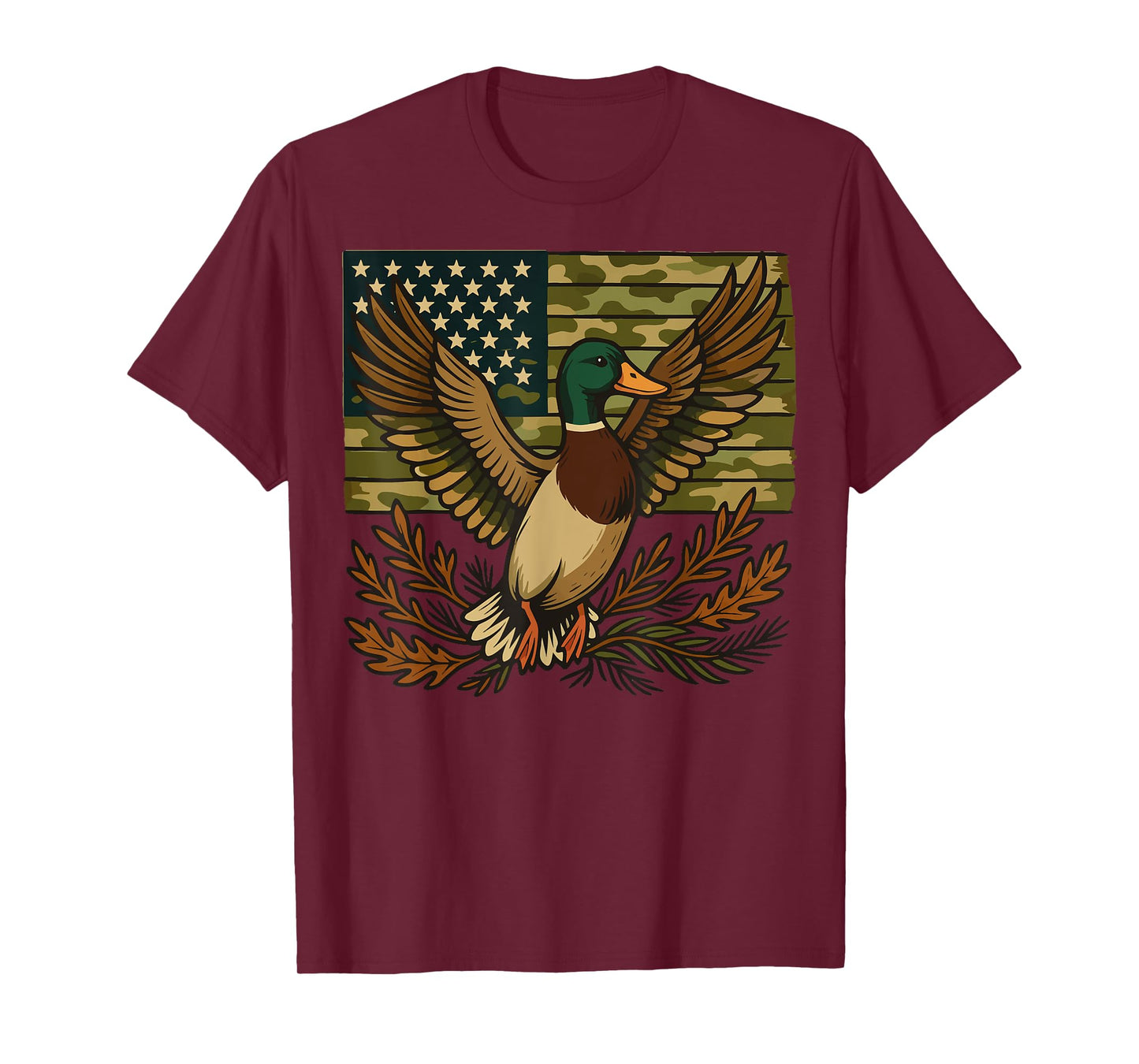 Duck American Flag Duck Hunting T-Shirt