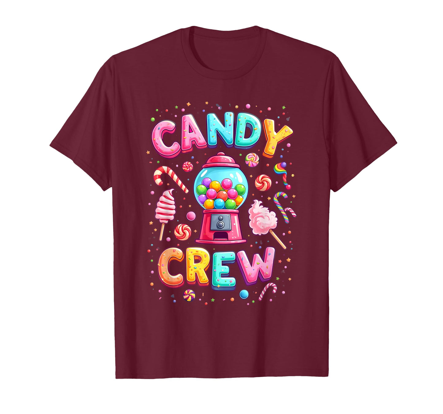 Funny Candy crew Women & Teens Retro Colorful Candy Squad T-Shirt