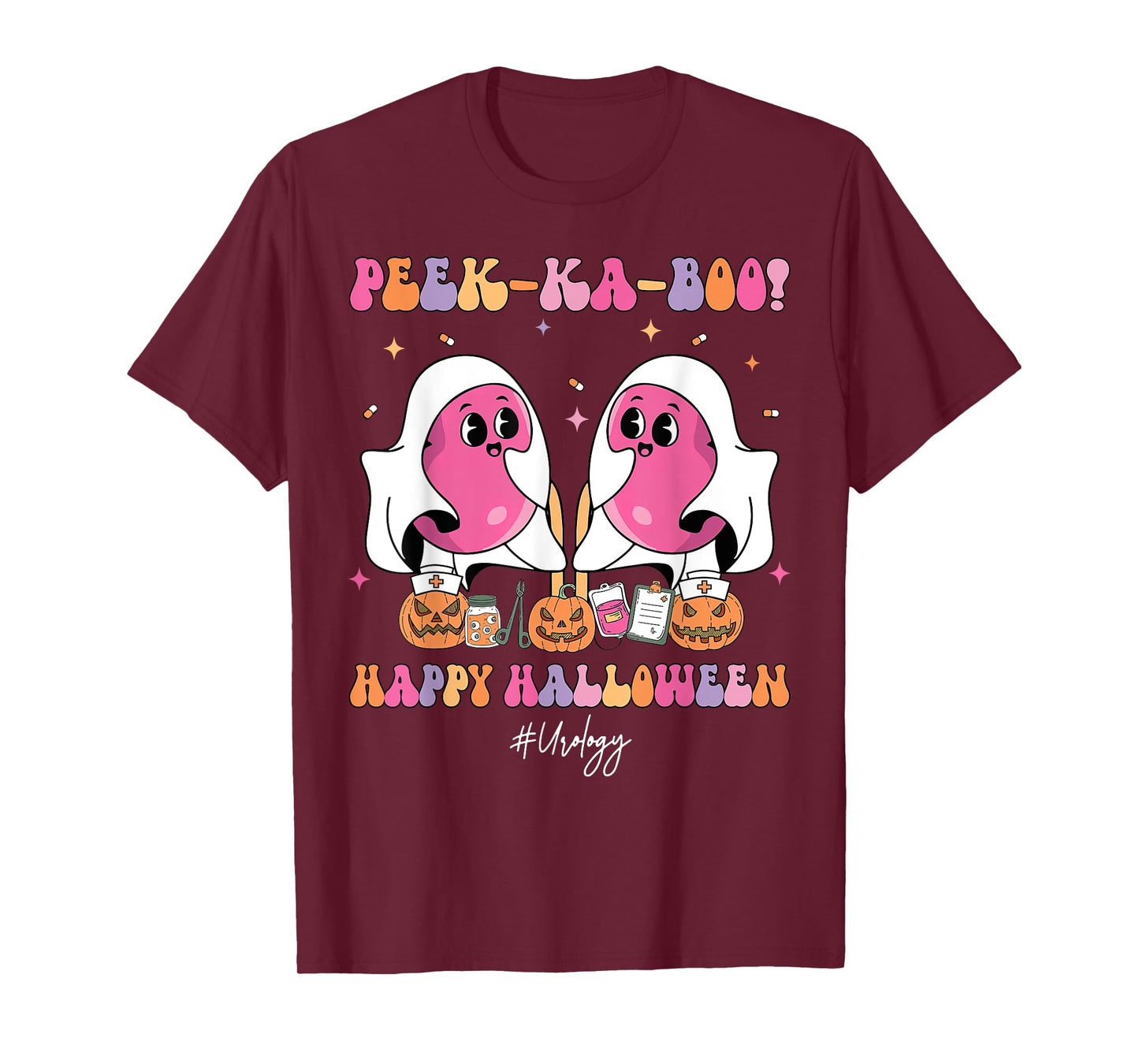 Spooky Urology Nurse Halloween Crew Cute Ghost Nurse Grad T-Shirt