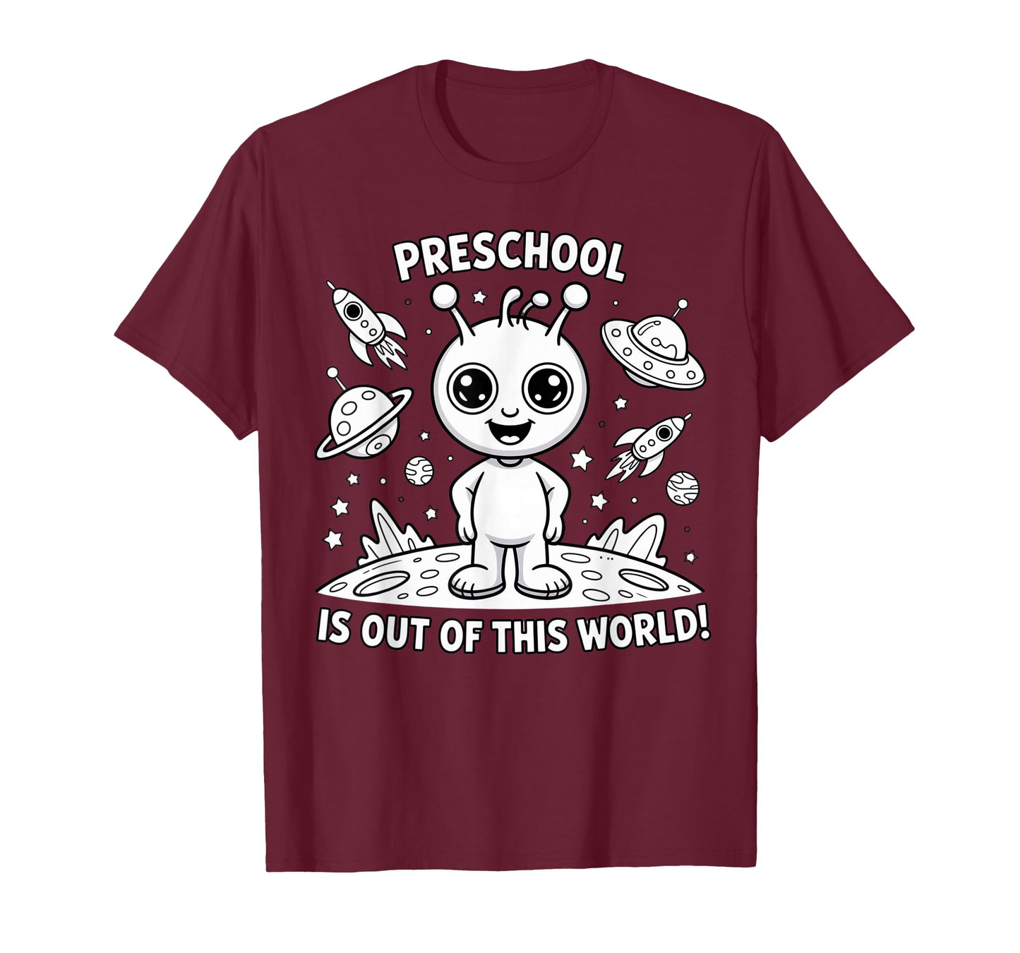 Preschool is Whale-y Great Funny Alien Space Theme T-Shirt