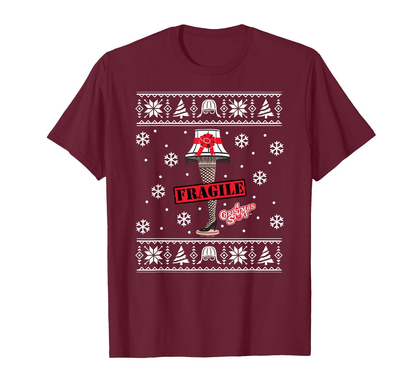 A Christmas Story - Fragile Leg Lamp Sweater Pattern T-Shirt