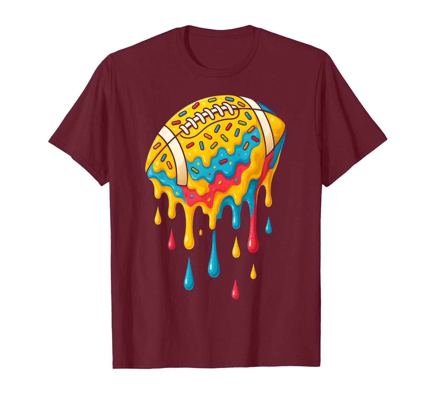 Football Ice Cream Drip Boys Football Fan Youth Game Day T-Shirt
