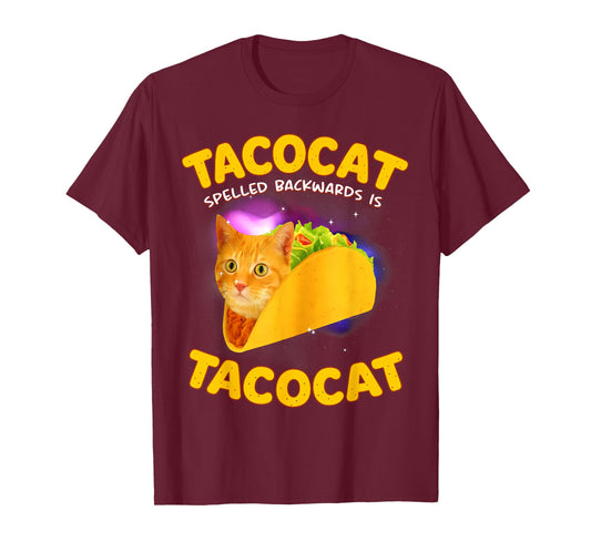 Tacocat Spelled Backward is Tacocat Cat Meme Taco Lover T-Shirt