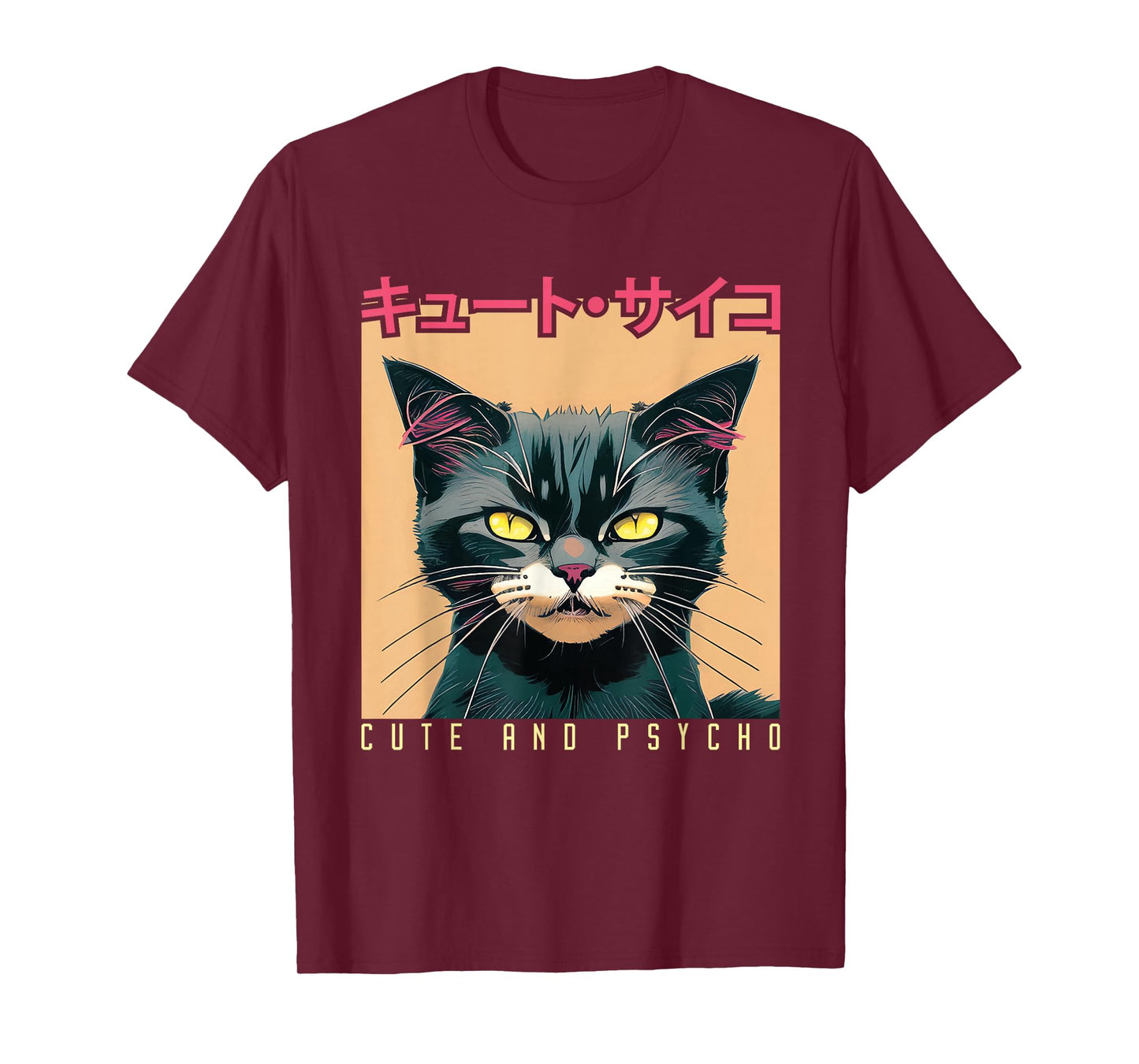 Japanese Anime & Manga Cute And Psycho Cat Cyberpunks T-Shirt