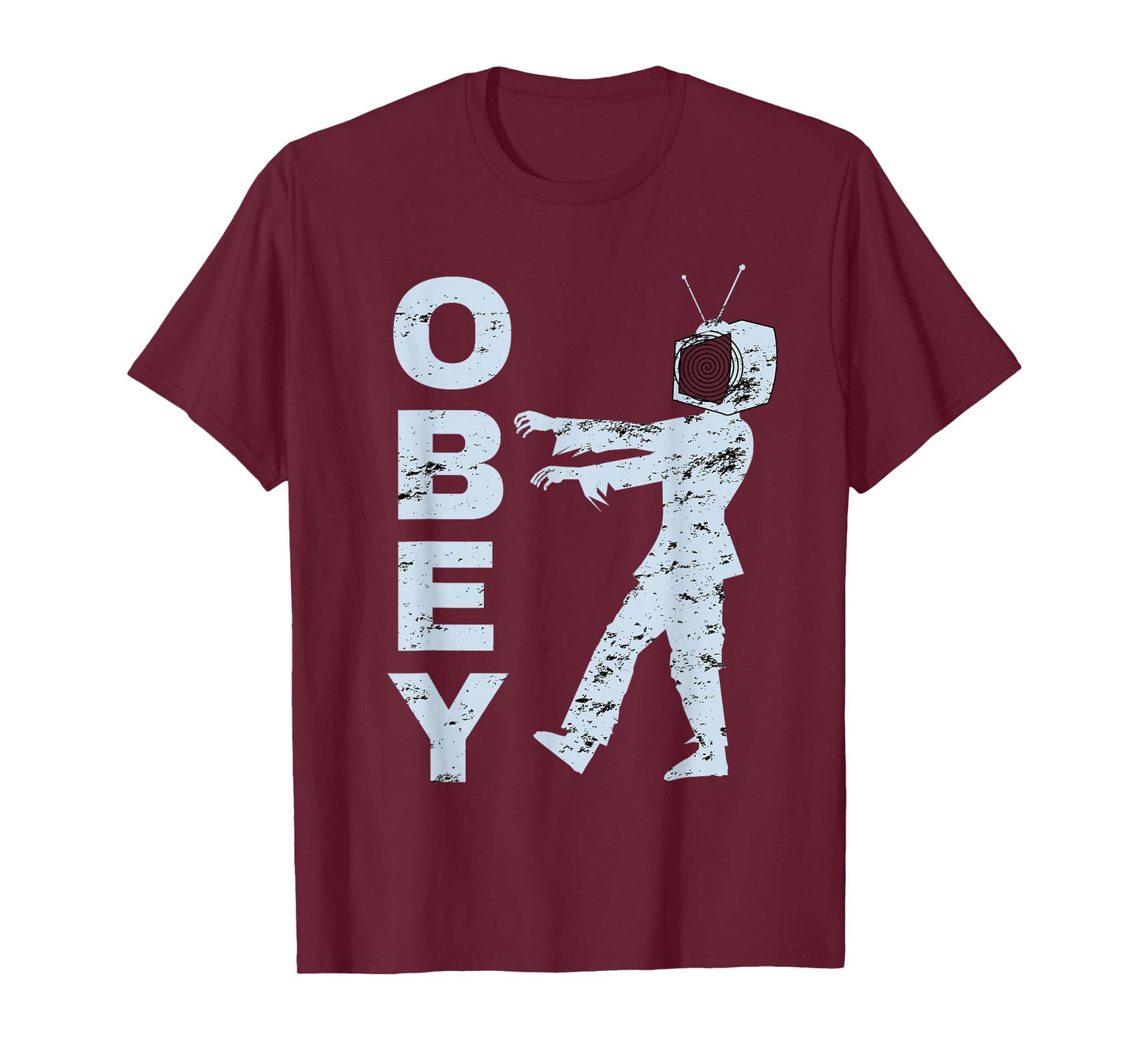 Obey TV Zombie Media Brainwashing Television T-Shirt