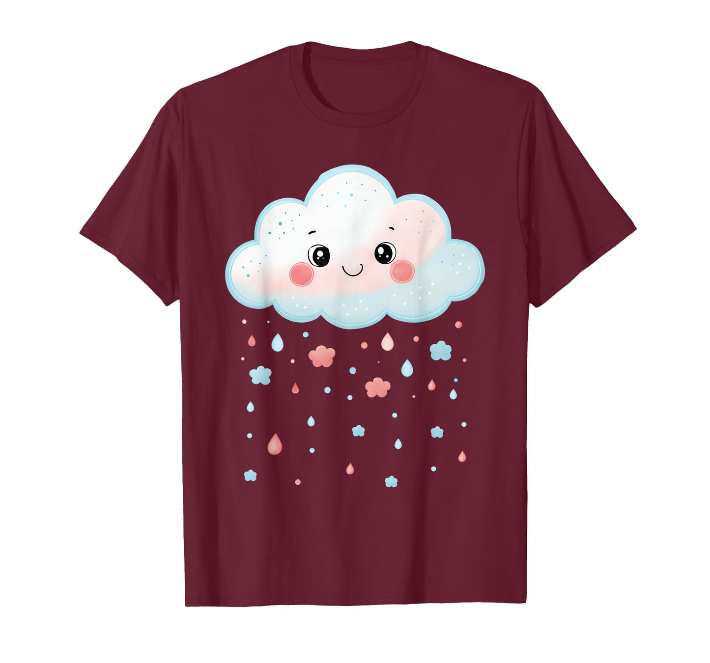Cloud Raindrops Water White Cute Kawaii Funny Cloud T-Shirt