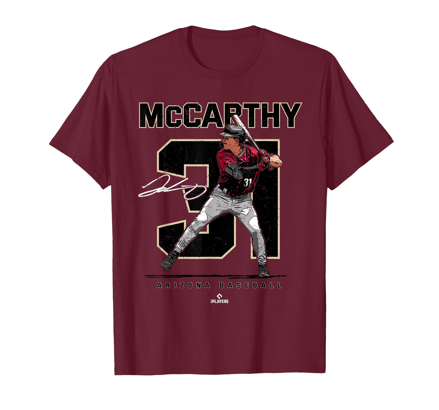 Number and Portrait Jake McCarthy Arizona MLBPA T-Shirt