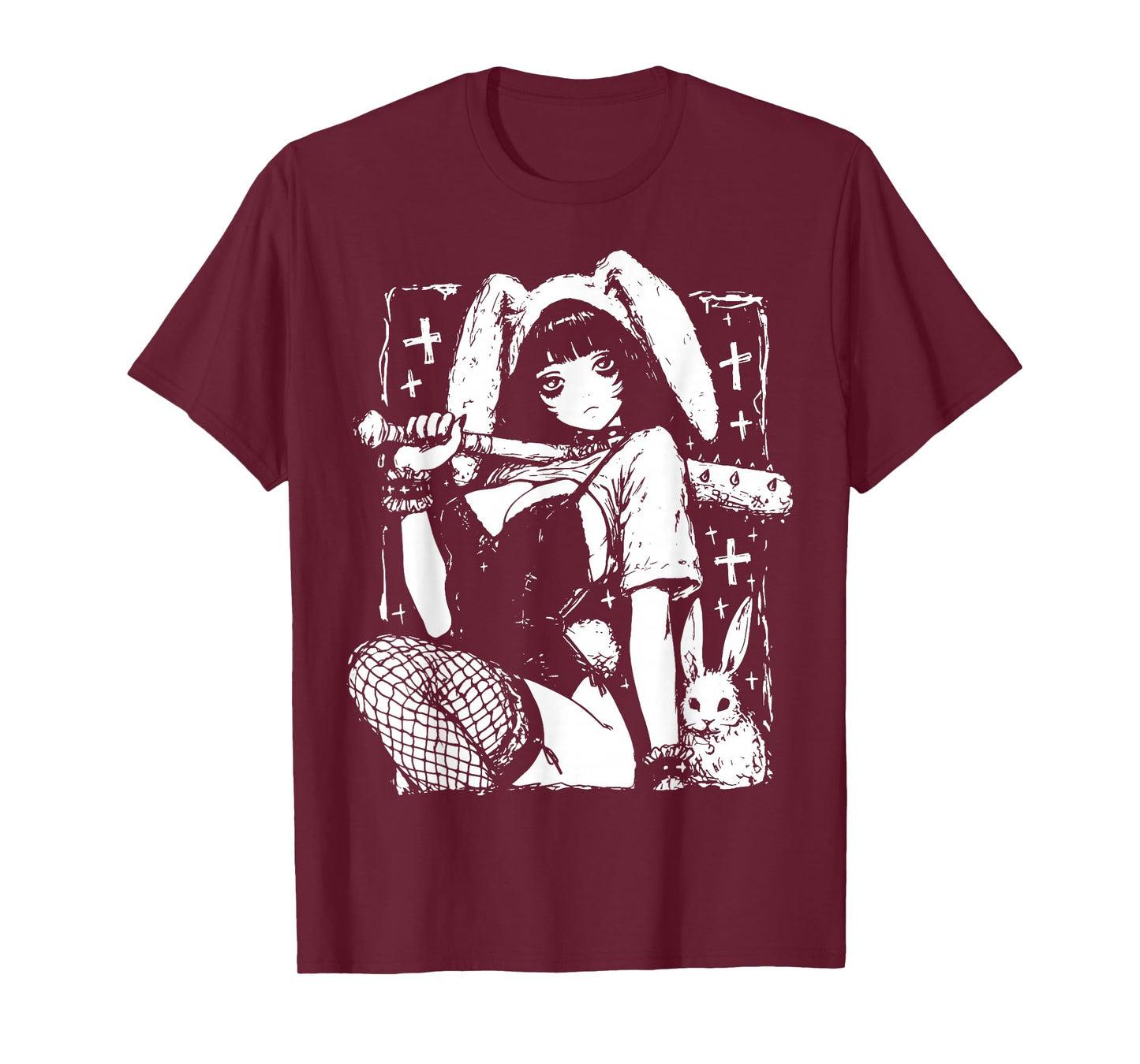Creepy Horror Bunny Girl Anime Manga Alt Kawaii Harajuku T-Shirt