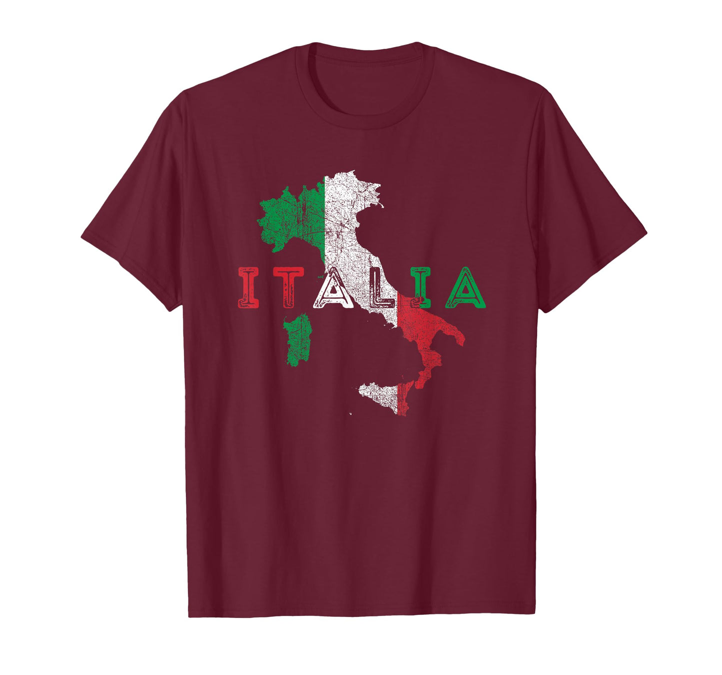 Italy Map and Flag Souvenir - Distressed Italia T-Shirt