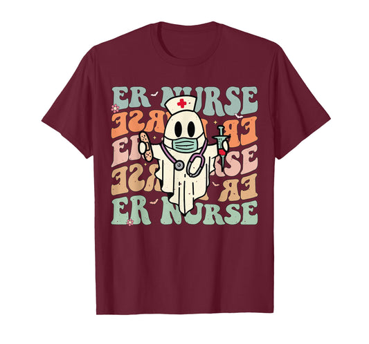 Groovy Emergency Room Nurse Funny Halloween Costume ER Nurse T-Shirt