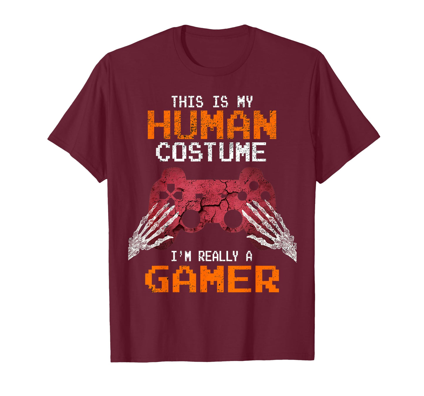 Halloween Gamer Video Games Human Costume Boys Teens T-Shirt