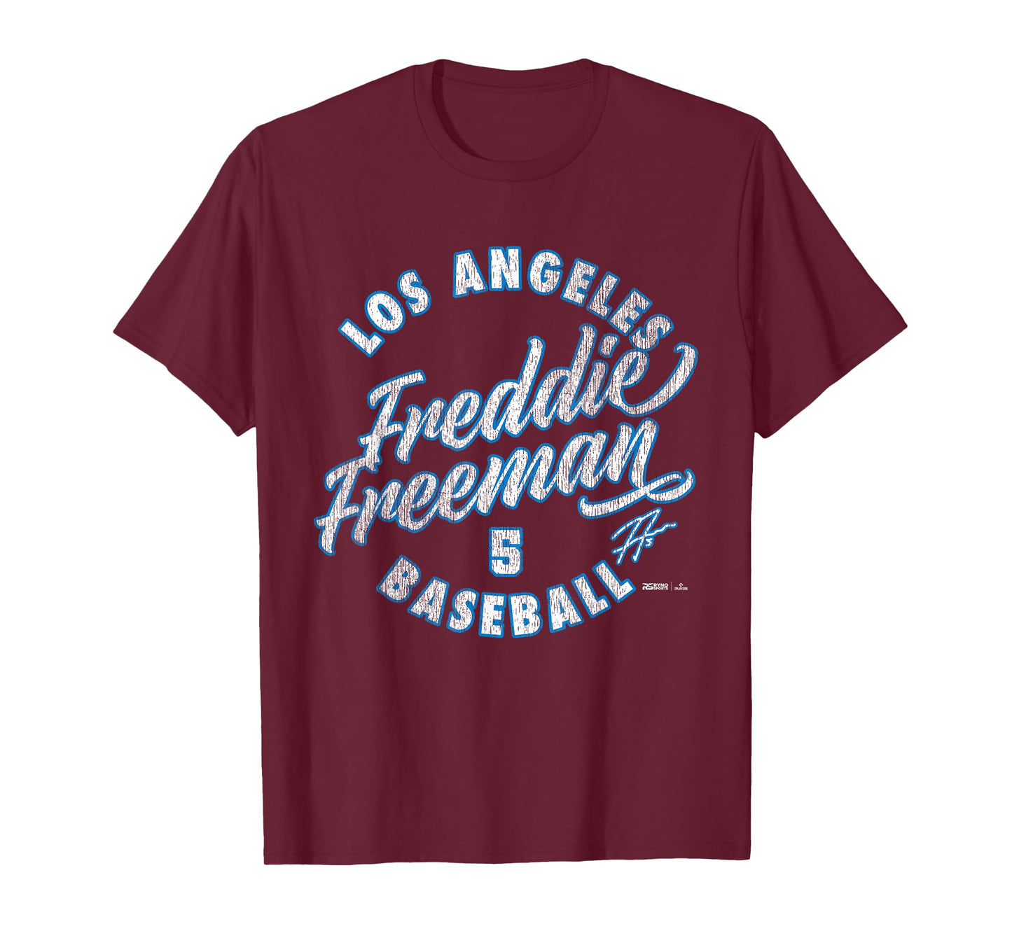 Freddie Freeman Los Angeles Baseball Vintage Cursive MLBPA T-Shirt