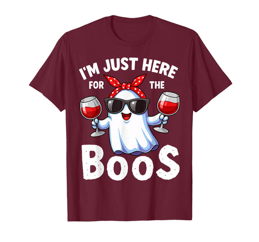 I'm Just Here for The Boos Halloween Women Ghost Vintage T-Shirt