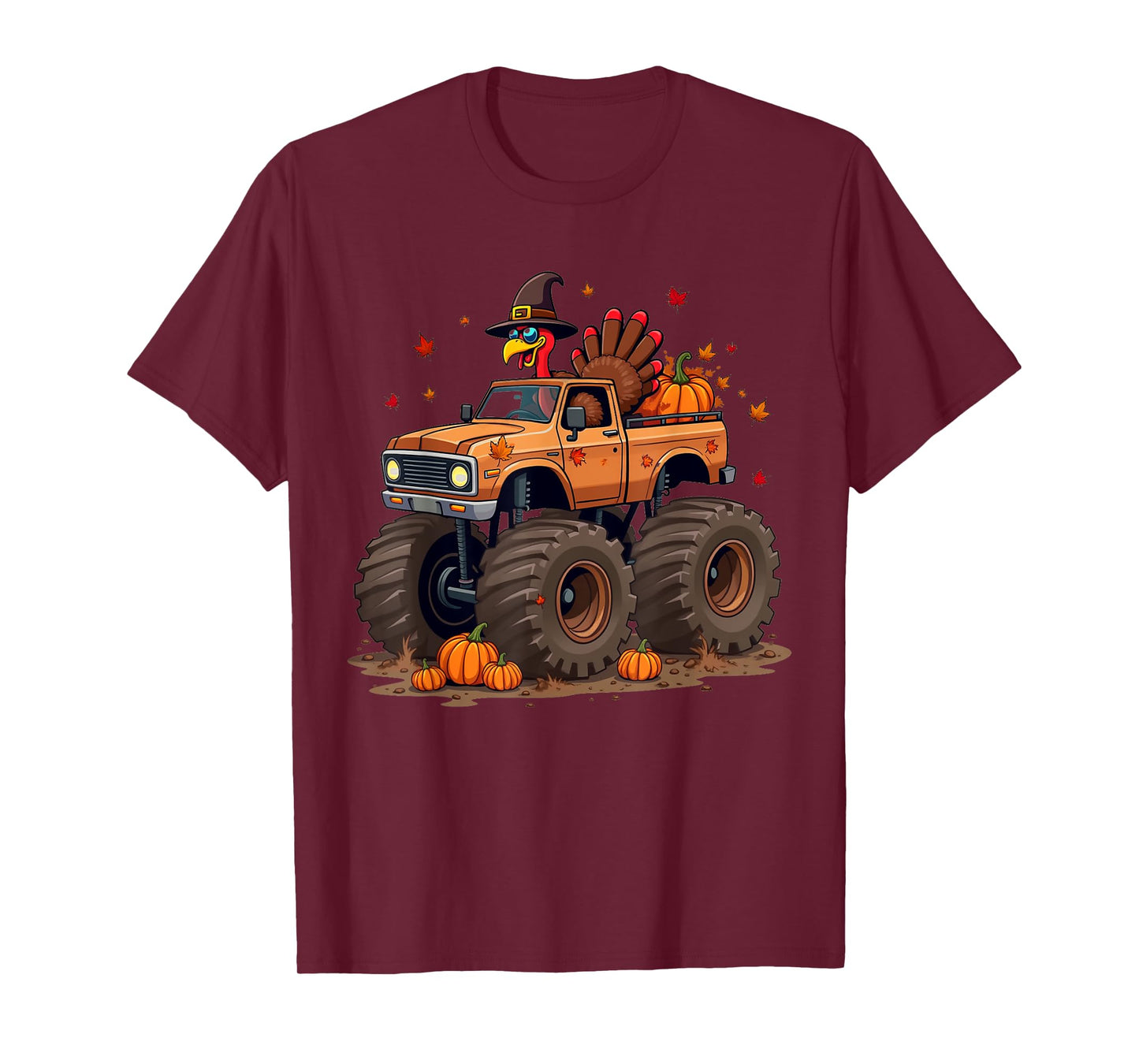Thanksgiving Turkey Monster Truck youth Boys Kids toddlers T-Shirt